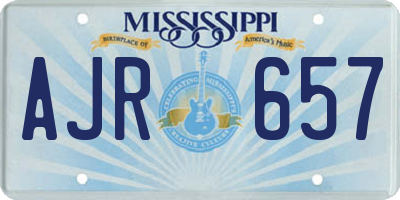 MS license plate AJR657