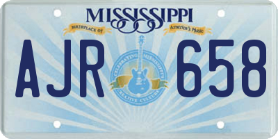 MS license plate AJR658
