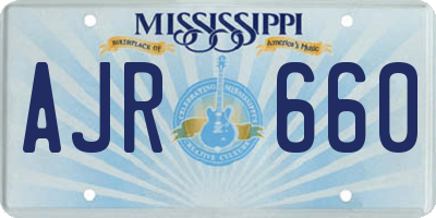 MS license plate AJR660