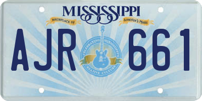 MS license plate AJR661