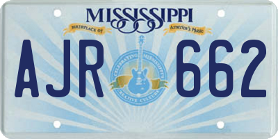 MS license plate AJR662