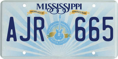 MS license plate AJR665