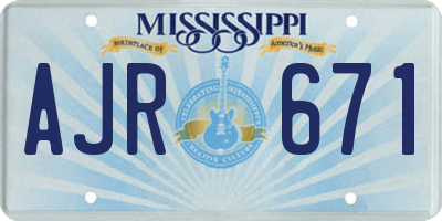 MS license plate AJR671
