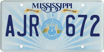 MS license plate AJR672