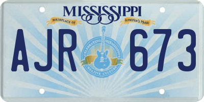 MS license plate AJR673