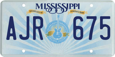 MS license plate AJR675