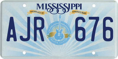 MS license plate AJR676