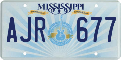 MS license plate AJR677