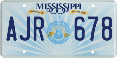 MS license plate AJR678