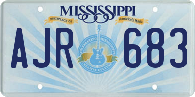MS license plate AJR683