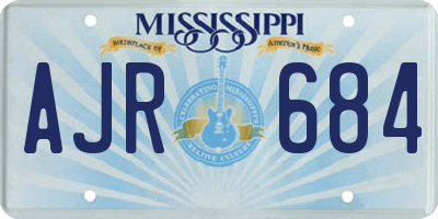 MS license plate AJR684