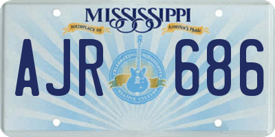 MS license plate AJR686