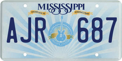 MS license plate AJR687
