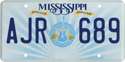 MS license plate AJR689