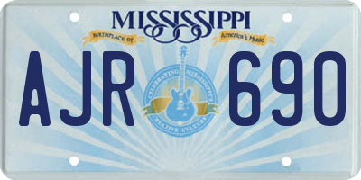 MS license plate AJR690