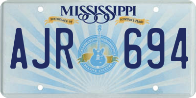 MS license plate AJR694