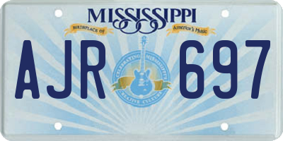 MS license plate AJR697