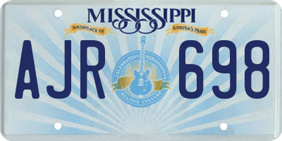 MS license plate AJR698