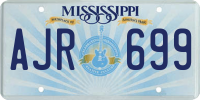 MS license plate AJR699