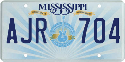 MS license plate AJR704