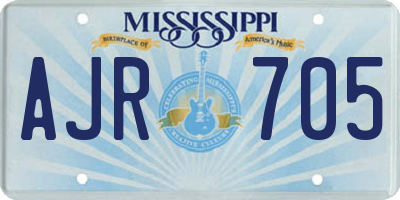 MS license plate AJR705