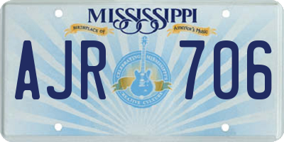 MS license plate AJR706