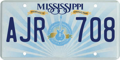 MS license plate AJR708