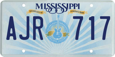 MS license plate AJR717
