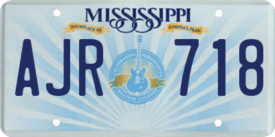 MS license plate AJR718
