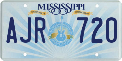 MS license plate AJR720