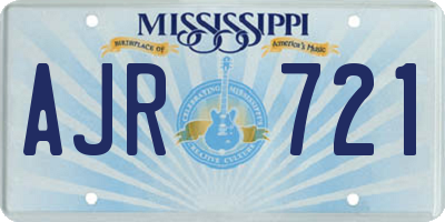 MS license plate AJR721