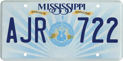 MS license plate AJR722