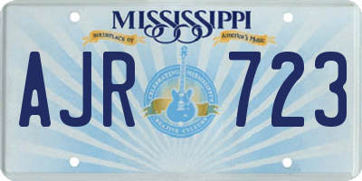 MS license plate AJR723