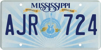 MS license plate AJR724