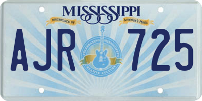 MS license plate AJR725