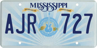 MS license plate AJR727