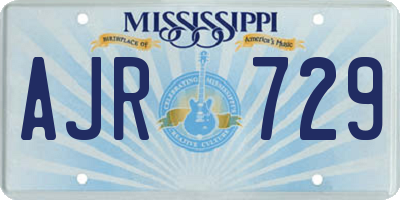 MS license plate AJR729