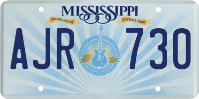 MS license plate AJR730