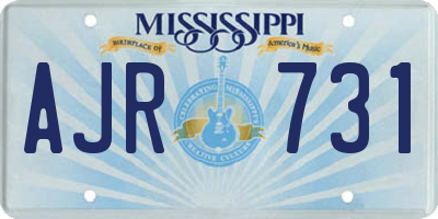 MS license plate AJR731