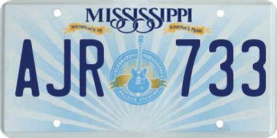 MS license plate AJR733