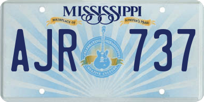 MS license plate AJR737
