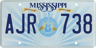 MS license plate AJR738