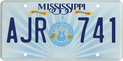 MS license plate AJR741