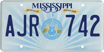 MS license plate AJR742