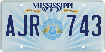 MS license plate AJR743