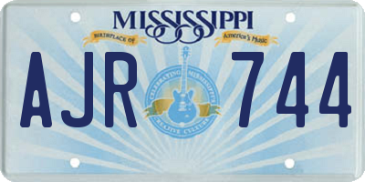 MS license plate AJR744
