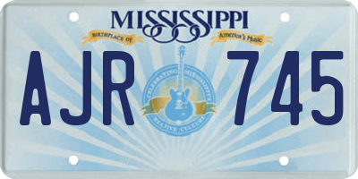 MS license plate AJR745