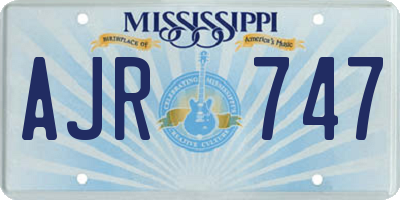 MS license plate AJR747