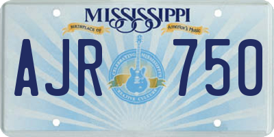 MS license plate AJR750