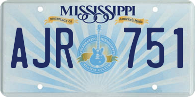 MS license plate AJR751